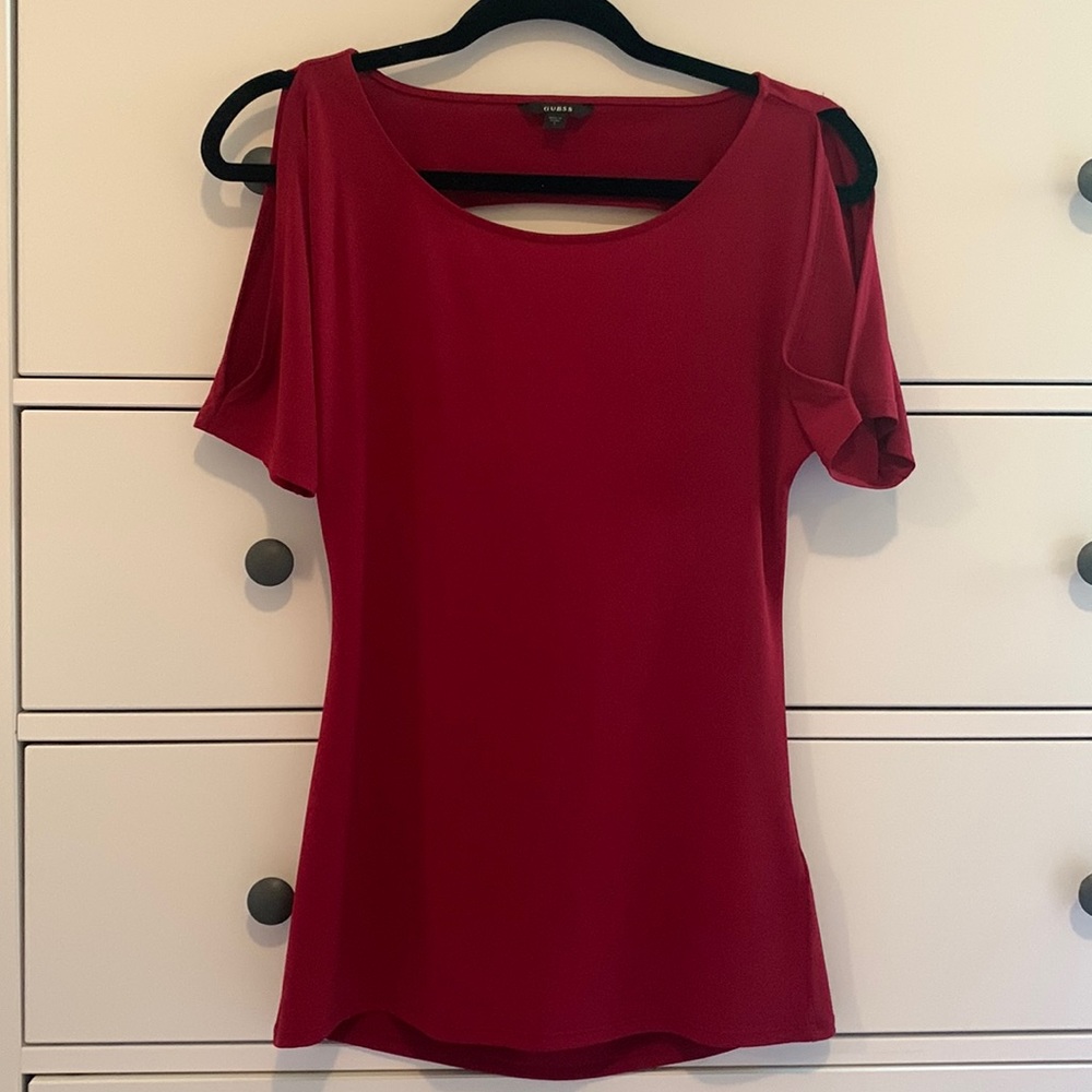 Maroon Guess shirt